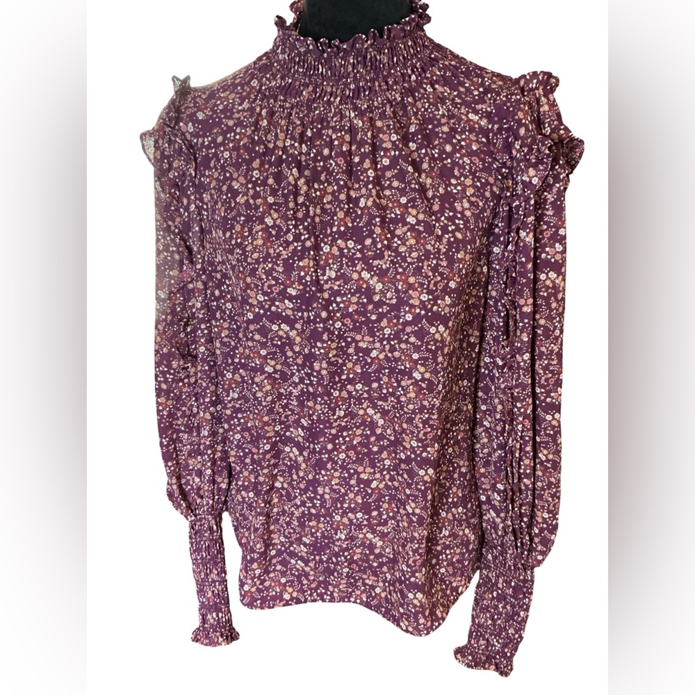 Max Studio 💕Ditsy Floral Print Crepe💕 Blouse - SZ L